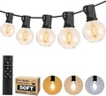 50FT LED Outdoor String Lights with Dimmable 3 Color Lights with Remote by BestChoiceforYourLife