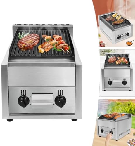 Commercial Countertop Gas Grill, Stainless Steel Gas Flat Top Griddle - Image 7