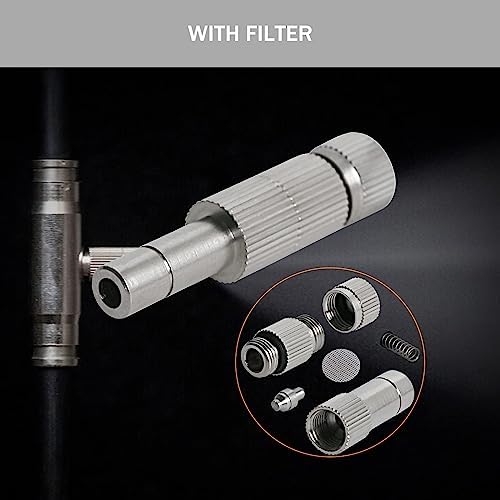 20pcs Brass Mister Nozzles, 6mm Misting Nozzles for Outdoor Cooling System, Landscaping, Air Humidification, Greenhouse Irrigation (with Filter, 0.006"/0.15mm Orifice) - Image 4