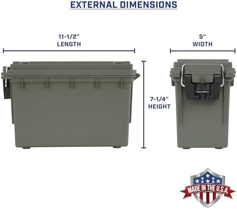 Sheffield Ammo Box Made in USA, Stackable Lockable Ammo Storage Box, Green - Image 2