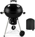 18-Inch Kettle Charcoal Grill with Cover, Porcelain-Enameled BBQ Grill with Built-in Thermometer, Adjustable Air Vents, Removable Ash Catcher, Wheels for Backyard BBQ, Patio & Outdoor Cooking by Unknown