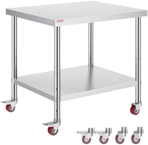 VEVOR Stainless Steel Work Table 36 x 30 x 34 Inch Food Prep Worktable by VEVOR