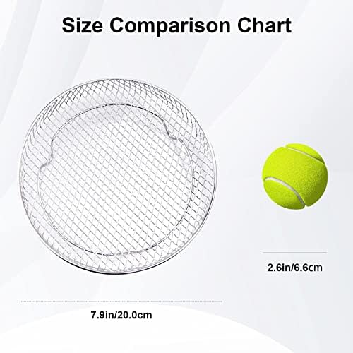 8 inch Air Fryer Racks, Air Fryer Universal Accessories, Baking Rack,Round Stackable Grill, Food-Grade Stainless Steel Kitchen Household, Fit all 4.2QT - 5.8QT air fryer,Oven - 3 Pack - Image 2
