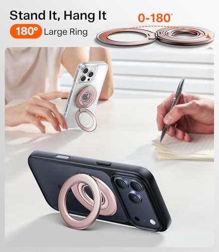 TORRAS 2025 Flagship Magnetic Phone Grip Ring Holder Kickstand, Dusty Rose - Image 3