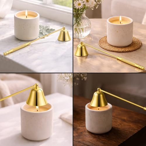Vaincre Gold Stainless Steel Candle Snuffer with Long Decorative Handle - Image 7