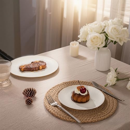 32pcs Ivory Unbreakable Reusable Plastic Plates for Wedding Party - Image 4