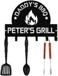 Generic Personalized BBQ Cooking Utensils Wall Hooks Rack for Dad Custom Grilling Tool Organizer Barbecue Tool Metal Storage Holders Grill Cutlery Hanger Father's Day Utensils Hanging Hooks (Style 2) by Custom