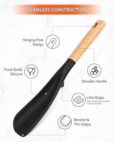 Badiano Silicone Cooking Spoon for Nonstick Cookwares, Multi-function,11.4" - Image 4