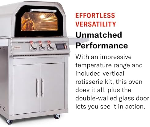 Blaze 26-Inch Freestanding Propane Outdoor Pizza Oven with Rotisserie & Cart | 17-Inch Rotating Ceramic Pizza Stone | Dual Cooking Racks | Digital Controls & Meat Probes | BLZ-26-PZOVN-LP - Image 5