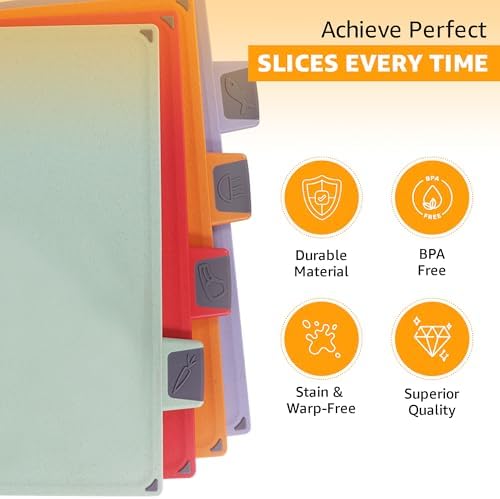 4-Piece Non-Toxic Cutting Board Set 12"L x 9"W with Premium Scissors and Holder (Tall Silver) - Image 5