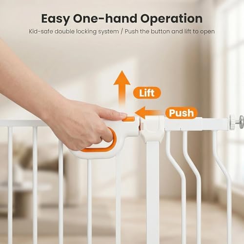 62.2-66.9 Inch Extra Wide Baby Gate with Door for Stairs Doorways - Image 5