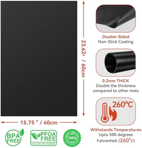 4Pack Oven Liners for Bottom of Electric Gas Oven, 23.6"x 15.7" Thick Heavy Duty Nonstick Teflon Oven Mat, Heat Resistant Grill Baking Mats Outdoor Easy to Clean Gas Stove Liners, BPA & PFOA Free - Image 5
