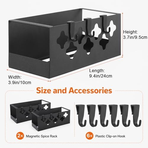 Linidcoud 2 Pack Metal Magnetic Spice Rack Organizer for Pellet Grill Accessories, Outdoor Grill Storage for Most Pellet Smokers, Ironwood Series, Pro Series, Z-Grills, Pit Boss - Image 5