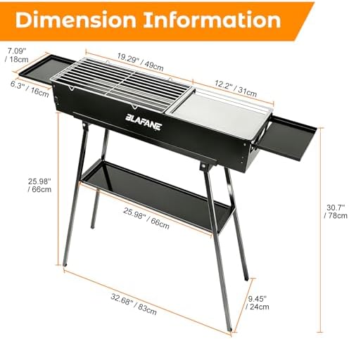 Charcoal Grill, Portable Outdoor BBQ Grill with Flat Griddle Plate - Image 2