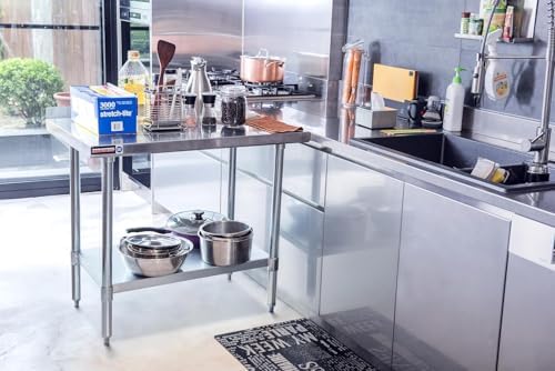 DuraSteel NSF Stainless Steel Table - 24 x 30 Inch Metal Work Table w/Undershelf - Commercial Kitchen, Restaurant, Garage, Laundry - Outdoor Stainless Steel Prep Tables Countertop Island Grill Small - Image 2