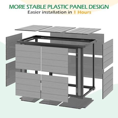 U-MAX Resin Outdoor Storage Cabinet, 23 Cu.Ft Horizontal Box with Base - Image 5