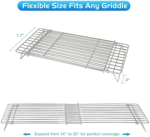 CANDANA Griddle Warming Rack for Blackstone 17 22 28 36 Inch Adjustable Upper Grid Shelf for Weber Pit Boss Nexgrill Charbroil and Most Tabletop Flat Top Grill Parts BBQ Accessories - Pack of 2 - Image 4
