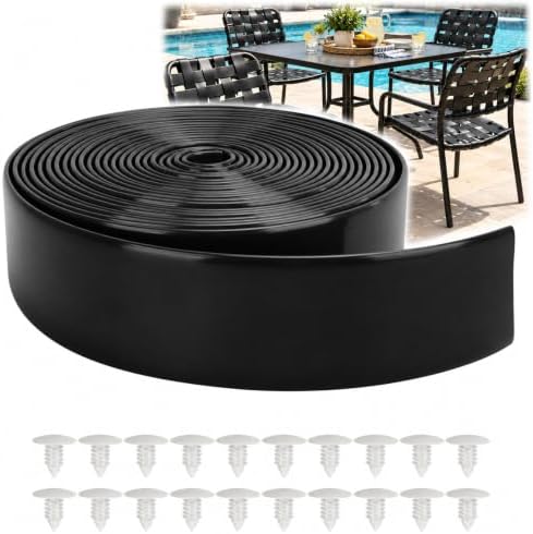 LukLoy 2" Wide 20ft Long Vinyl Straps for Patio Chairs Repairs, Black by LukLoy