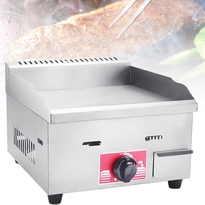 Commercial Gas Griddle - Countertop Flat Top Grill with Adjustable Temperature, Perfects for Outdoor Catering and BBQ, LPG Gas Cooking Pan for Restaurants - Image 4
