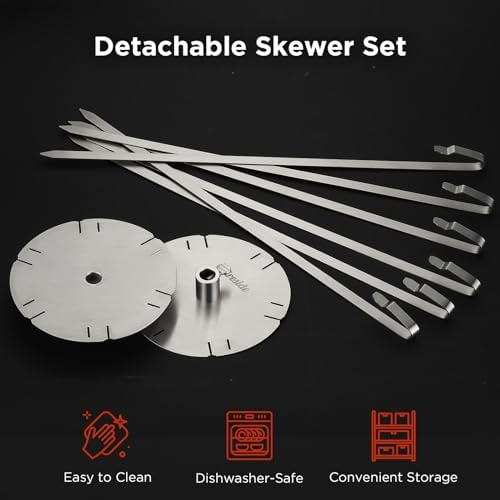 TURBRO Universal Grill Rotisserie Skewer Set, 304 Stainless Steel, Fits 1/2” or 3/8" Hexagon, 3/8" or 5/16" Square Spit Rods, Compatible with Most Grills, Perfect for Outdoor BBQ and Gatherings - Image 4