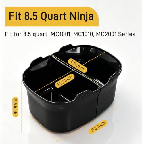 Magikichen Silicone Liners for Ninja 8.5 Quart, Compatible with MC1001, MC1000 MC1010, MC2001, Accessories for Ninja, 8.5 Reusable silicone Divider Insert,BPA-Free, Dishwasher Safe - Image 2