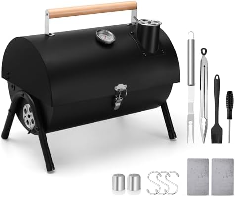 Leonyo Portable Charcoal Grill Set of 12, Tabletop Small Grill & BBQ Tools by Leonyo