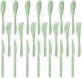 Zoyiancy 21Pcs Wheat Straw Cutlery Set, Light Green Reusable Utensils by ZoyiancyLifeButler