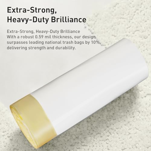 EKO 8 Gallon / 30.3 Liter, 60 Count Drawstring Trash Bags, Extra-Strong Unscented Garbage Bags, Easy-Dispense Roll for Kitchen & Household Use, Resists Tears, Leaks and Punctures, Code F-1, White - Image 5