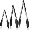 U-Taste Kitchen Tongs for Cooking, 600ºF Heat-Resistant Silicone, 3Pc/Black by U-Taste
