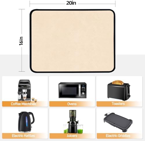 Heat Resistant Mats for Air Fryer on Countertop, 20 x 16in, Khaki - Image 5