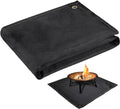 Fire Pit Mat, 37.8"x 39.4" Fireproof Blanket for Under Fire Pit, Black by PAMASE