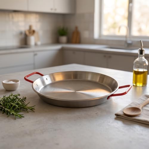 Magefesa 9-Inch Carbon Steel Paella Pan – 23 cm - 1 Serving, Lightweight with Dimpled Surface, Ideal for Traditional Valencian Paella - Image 2