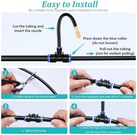 Outdoor Garden Misting Cooling System with Bendable Brass Nozzles - Image 7