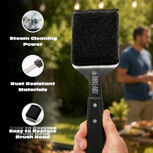 Bristle Free Grill Brush Cleaner and Scraper for Barbecue, Replaceable Head - Image 2