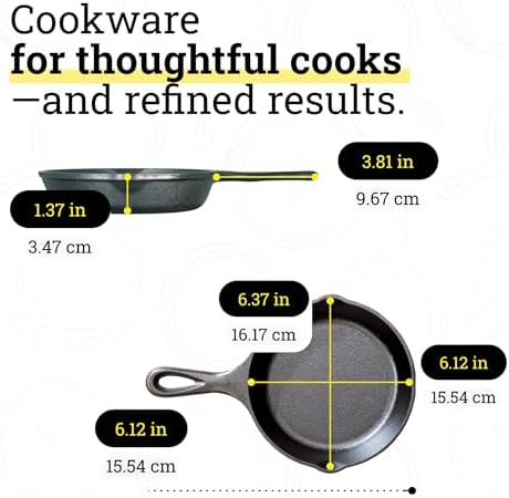 Lodge Pre-Seasoned Cast Iron Skillet, PFAS-Free, 6.5 Inches - Image 6