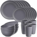 Quatish 24 Piece Plates and Bowl Set for 6, Dinnerware Dish Set for Kitchen by Quatish