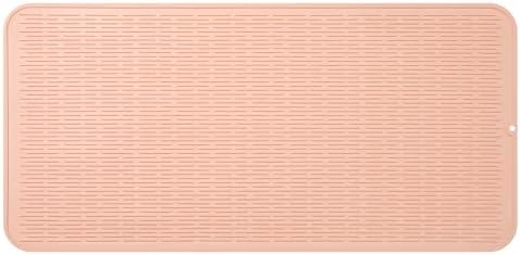 MicoYang Silicone Dish Drying Mat for Multiple Usage,Easy clean,Eco-friendly,Heat-resistant Silicone Mat for Kitchen Counter or Sink,Refrigerator or Drawer Liner Pink 5XL 36inches x 18inches by MicoYang
