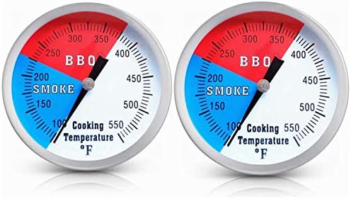 YOTOM BBQ Grill Thermometer Gauge, 2 Pack Charcoal Grill Smoker Temperature Gauge Pit BBQ Grill Thermometer by YOTOM