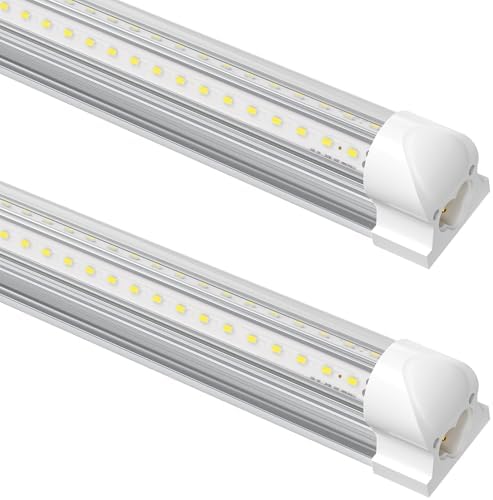 2-Pack 4FT T8 LED Shop Light, 42W 6300LM 5000K Daylight, Linkable with Plug Shop Lights for Garage Ceiling Workshop Commercial Lighting by SUSLUM