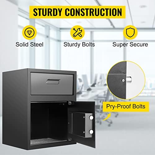 VEVOR Digital Depository Safe 1.7 Cubic Feet Made of Carbon Steel Electronic Code Lock Depository Safe with Deposit Slot with Two Emergency Keys Depository Box for Home Hotel Restaurant and Office - Image 2