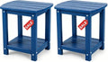 Adirondack Square Outdoor Side Table,2-Tier Storage Patio Side Table, HDPE End Tables for Backyard Pool Porch Garden Lawn (Pack of 2) by GARDENSTAR