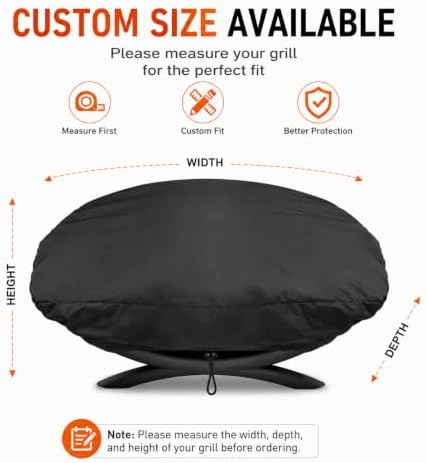 BBQ Grill Cover for Weber Q 2200N 2025-present, Custom Size Portable Barbecue Protector with Drawstring for Tabletop Round Grills, Outdoor Storage - Image 2