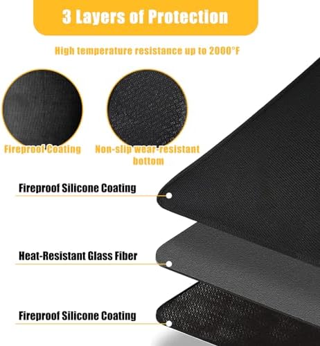 30" Round Grill Mat, Fire Pit Mat Fireproof Under Grill Oil-Proof Waterproof BBQ Pad for Outdoor Grill Accessories, Heat Resistant Protective Deck and Patio Fire Resistant Pad - Image 4