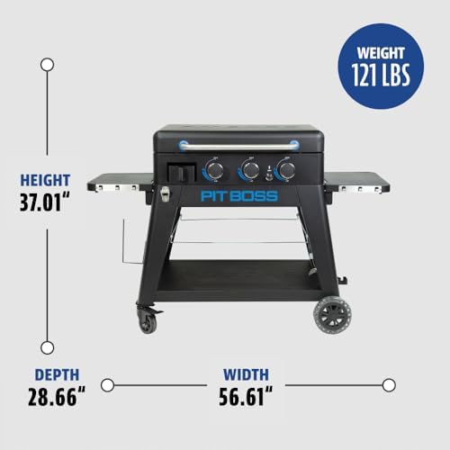 Pit Boss 3-Burner Propane Gas Non-Stick Ceramic Coated Rust-Resistant Portable Lift-Off and Stationary Griddle Grill with Hard Cover, 536-Sq. In. (29" L x 18" W) Cooking Space, 36,000 BTU, Black - Image 3