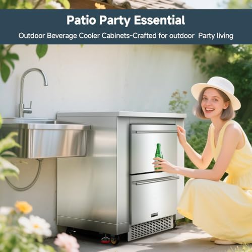 BODEGA 24Inch Stainless-Steel Outdoor Kitchen Cabinet for Beverage Refrigerator,freestanding & Under Counter Kitchen Appliance Cabinets Module is Designed to UnderCounter Beverage Cooler - Image 3