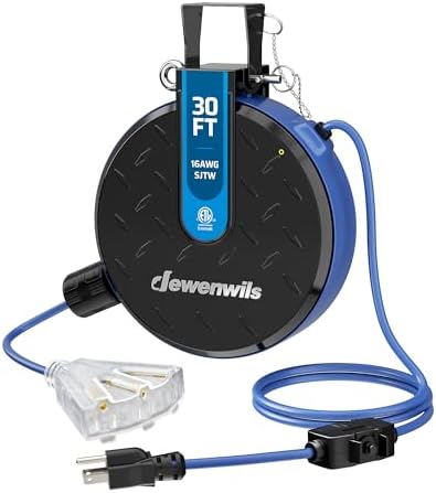 DEWENWILS Ceiling/Wall Mount Retractable Extension Cord Reel with 30FT Cord by DEWENWILS