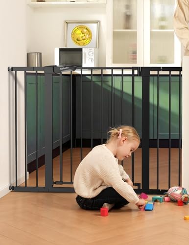 Babelio 36 in Tall Baby Gate for Stairs No Drilling, PressGuard, 29-48" W by BABELIO