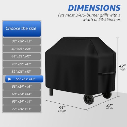 Perfect Grill Cover for Outdoor Grills Waterproof Rip-Proof Weather Resistant for Reliable Protection Griddle Cover Easy to Clean Adjustable Hem Drawstring Fade Resistant (Brown, 55) - Image 2