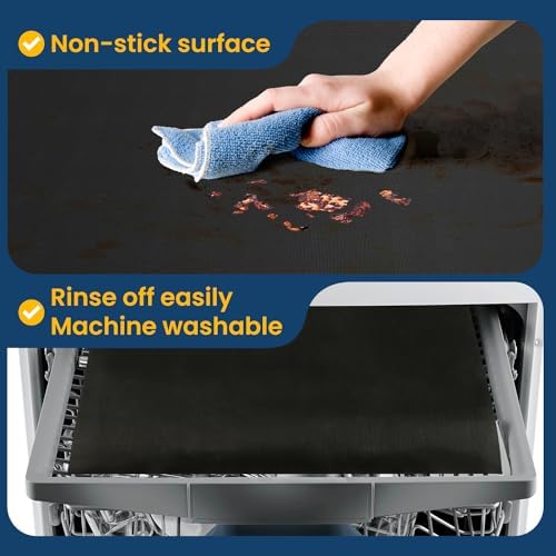 4Pack Oven Liners for Bottom of Electric Gas Oven, Thick Heavy Duty Nonstick Teflon Oven Mat, Heat Resistant Grill Baking Mats Outdoor BPA and PFOA Free Oven Floor Protector Liner - Image 5