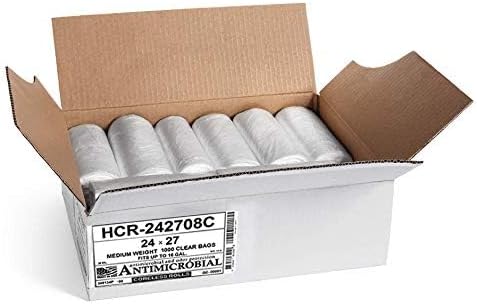 Aluf Plastics 12 Gal Clear Trash Bags, 8 Micron (EQ.), 24" x 27" (1000 Pk) - Image 2